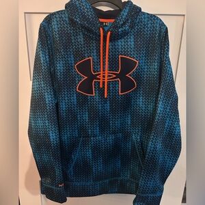 Under Armour Teal and Orange Patterned Hoodie men’s large